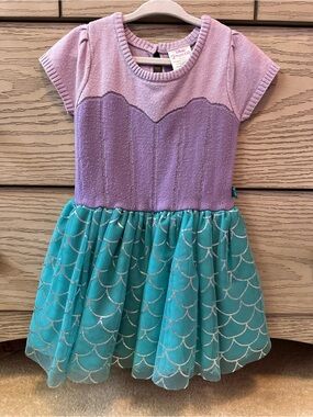 Disney Princess Ariel- Girls Lavender and Teal Mermaid Tulle Dress